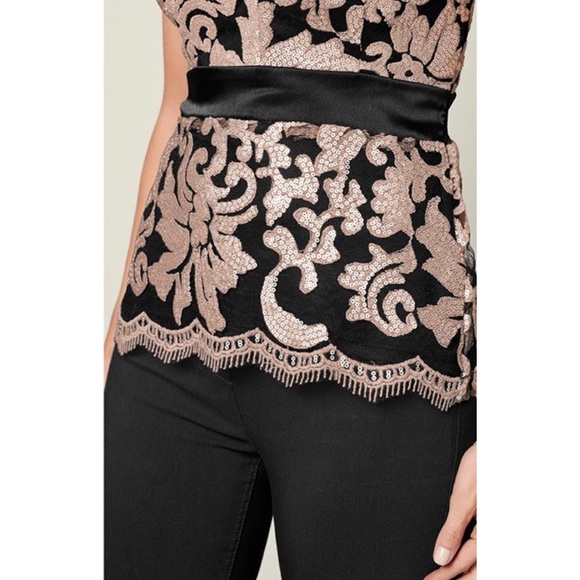 Sequin Detail Lace Top - Picture 4 of 10